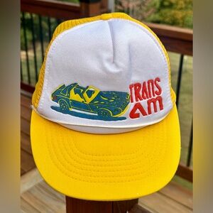 Vintage Trans Am Trucker ADJ. Snap Back Flat Brim Mesh Yellow/White Hat OSFM
